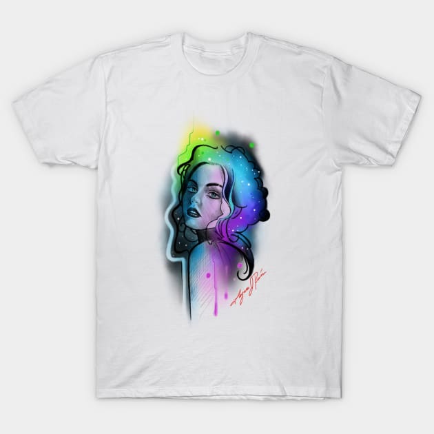 Space girl T-Shirt by Lazrartist